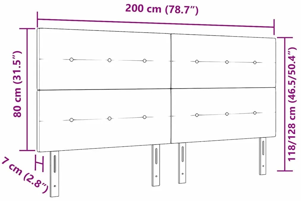 Cabeceira Estofada com Botões Taupe 200 cm
