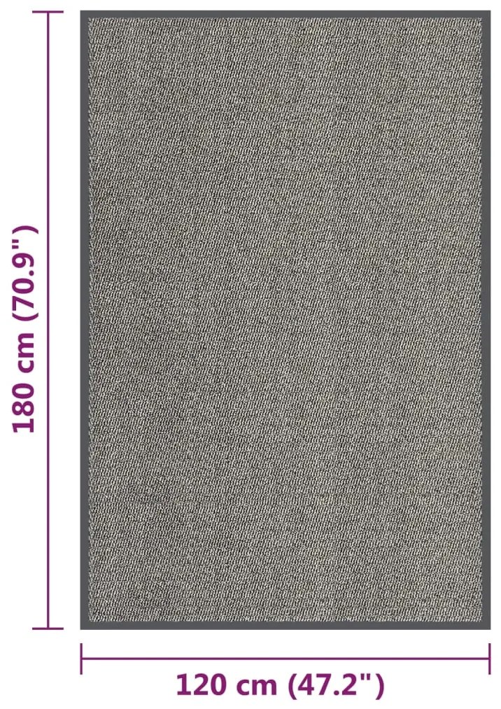 Tapete de entrada tufado 120x180 cm castanho-claro