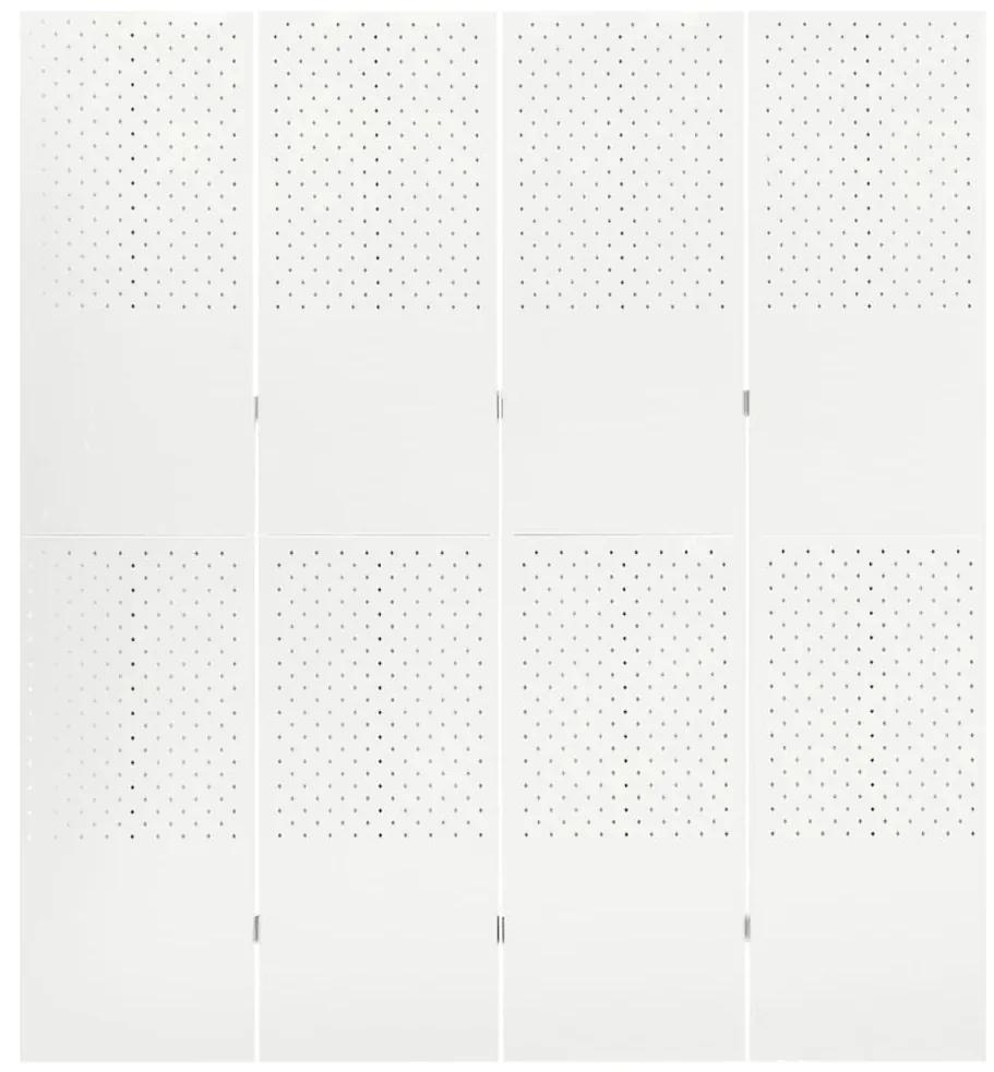 Divisória de quarto com 4 painéis aço 160x180 cm branco