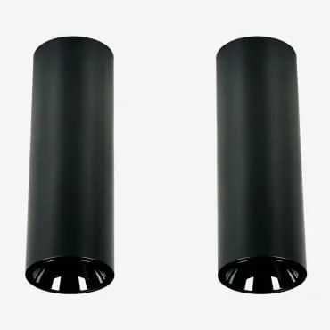 Pack De 2 Apliques De Teto Led De Superfície Redondos Ø5,7 Cm Em Alumínio Luisiana Preto & 6 W & 38º & Branco Frio 4000k - Sklum