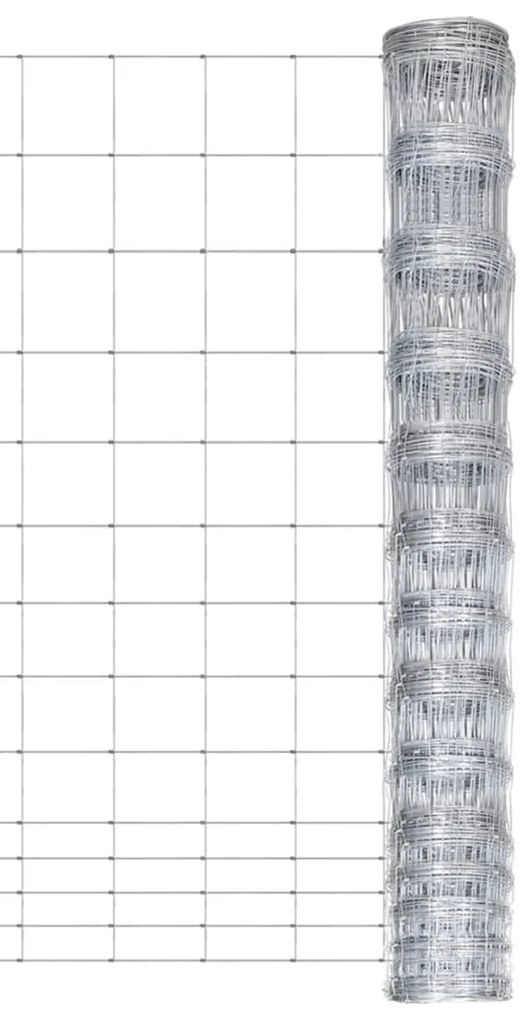 Cerca de jardim 50 m 150 cm aço galvanizado prateado