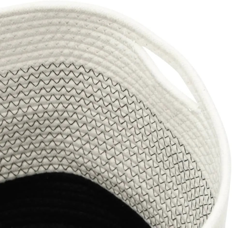 Cestos de arrumação 2 pcs algodão branco e preto