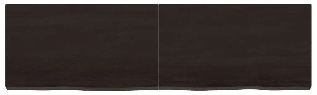 Tampo de mesa 140x40x(2-6) cm carvalho tratado castanho-escuro