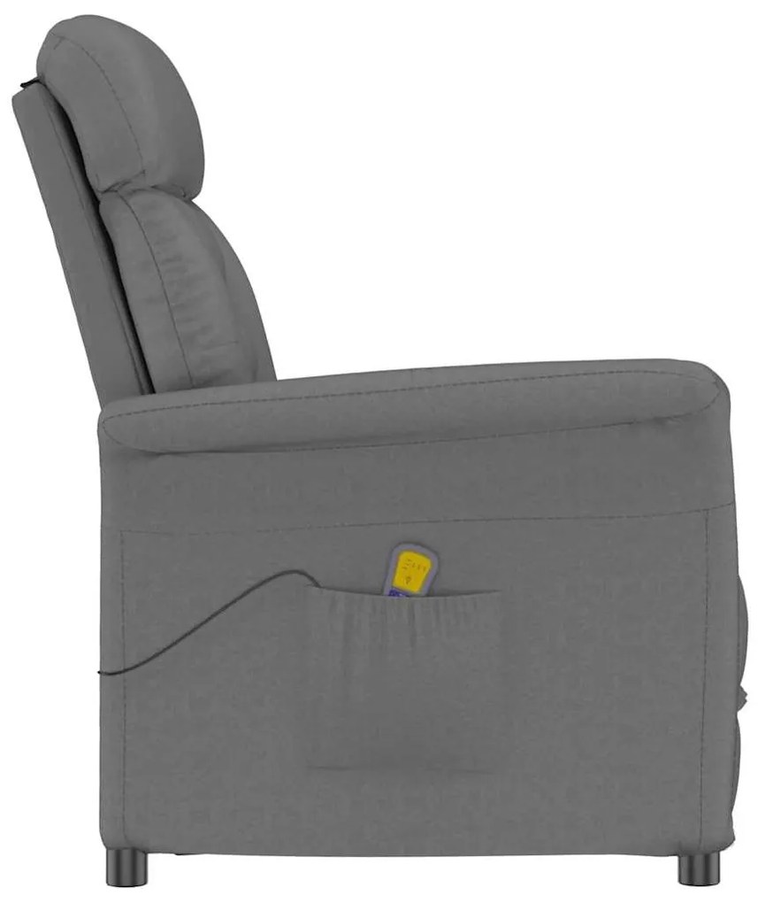 Cadeira de Massagem vidaXL Cinza Escuro em Tecido Microfibra