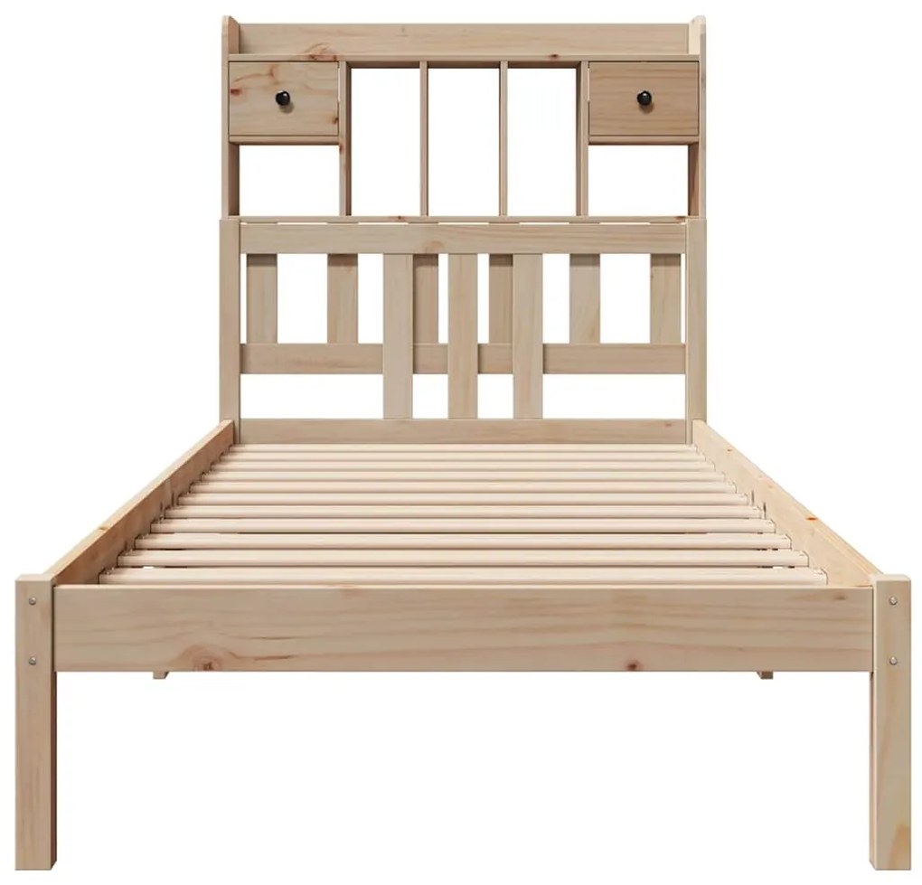 Cama com estante sem colchão 90x190 cm pinho maciço