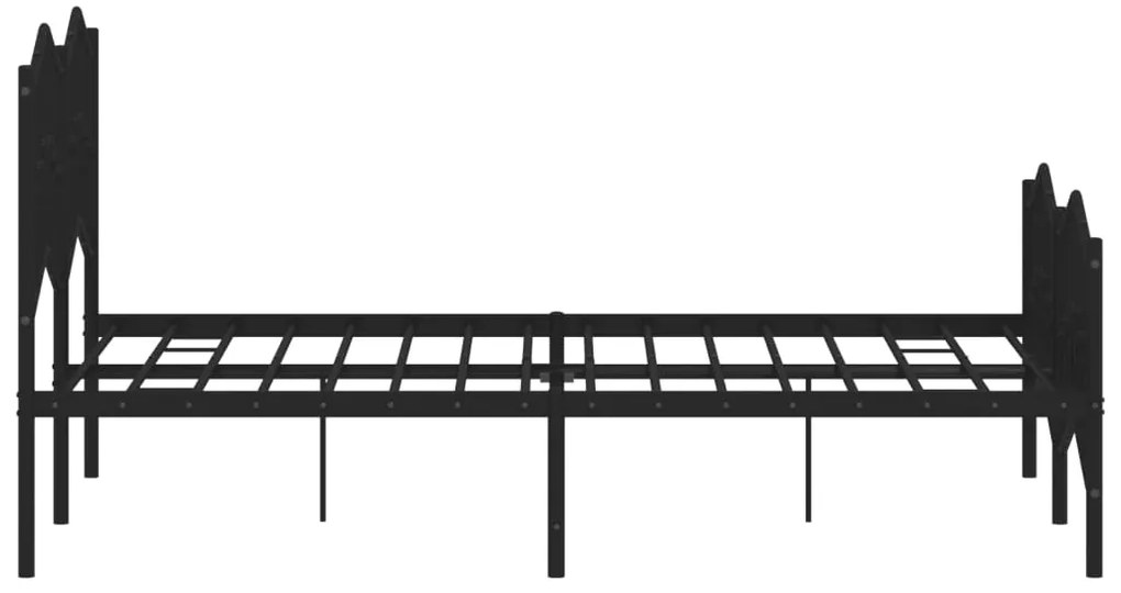 Estrutura de cama com cabeceira e pés 120x190 cm metal preto