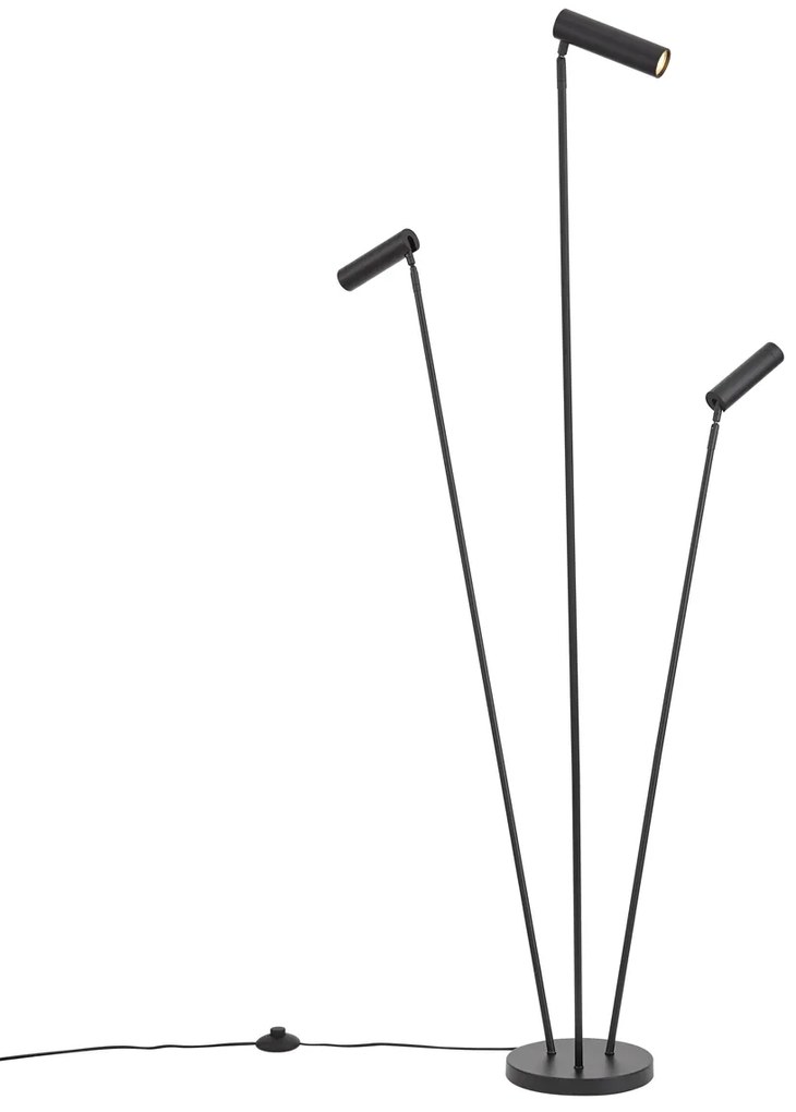 Moderne vloerlamp zwart 3-lichts GU10 35mm - Thomas Moderno
