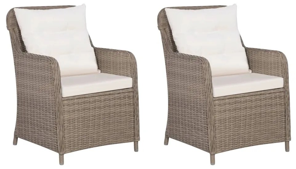 Conjunto bistrô com almofadões e almofadas 3 pcs vime castanho