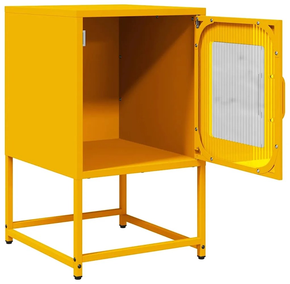 Mesa de cabeceira 36x39x60,5 cm aço laminado a frio mostarda