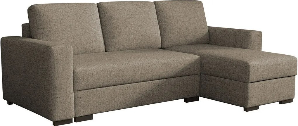 Sofá de canto Columbus 187, Cama com arrumação, 242x155x88cm, 114 kg, Pernas: Madeira, Madeira: Pinheiro