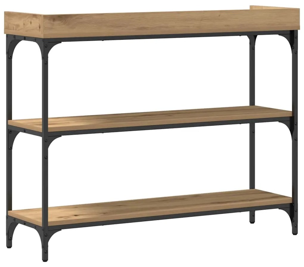 Mesa de Console vidaXL Carvalho Artisan 100x30x80 cm Madeira Engineere