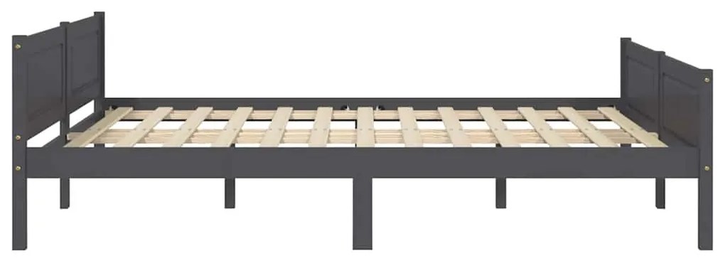 Estrutura de cama em pinho maciço 160x200 cm cinzento
