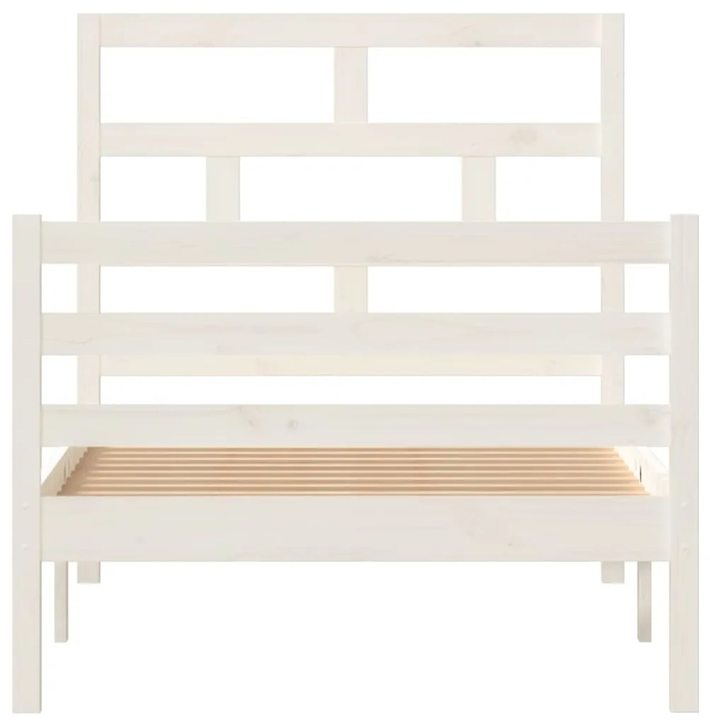 Estrutura de cama 90x200 cm madeira de pinho maciça branco