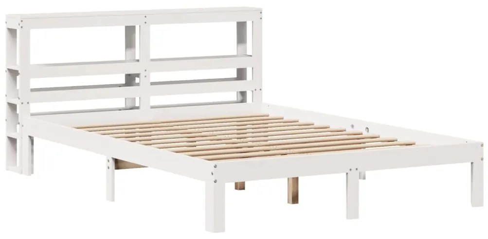Estrutura de cama c/ cabeceira sem colchão 140x190 cm branco