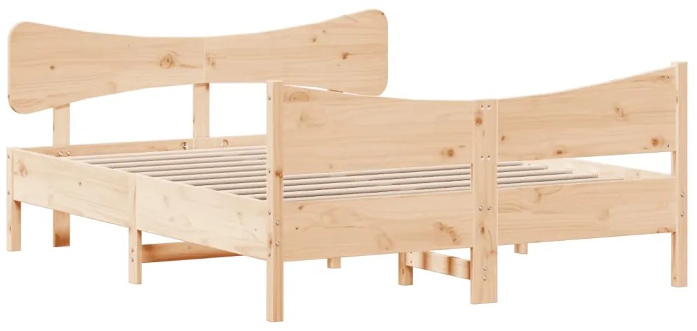 Cama sem colchão 150x200 cm madeira de pinho maciça
