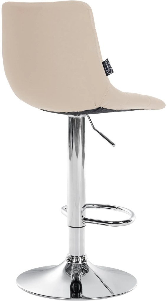 Conjunto de 2 bancos altos Jerry em couro sintético com estrutura cromada 87-108,5 x 43 x 46,5 cm Creme