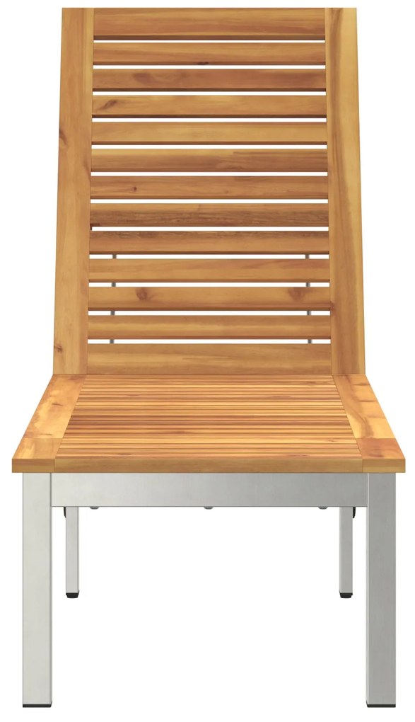 Espreguiçadeira com rodas 207x58x35 cm Madeira sólida de acácia e Aço