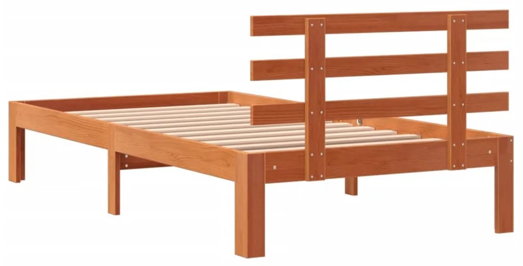 Cama sem colchão 90x190 cm madeira de pinho maciça castanho-mel