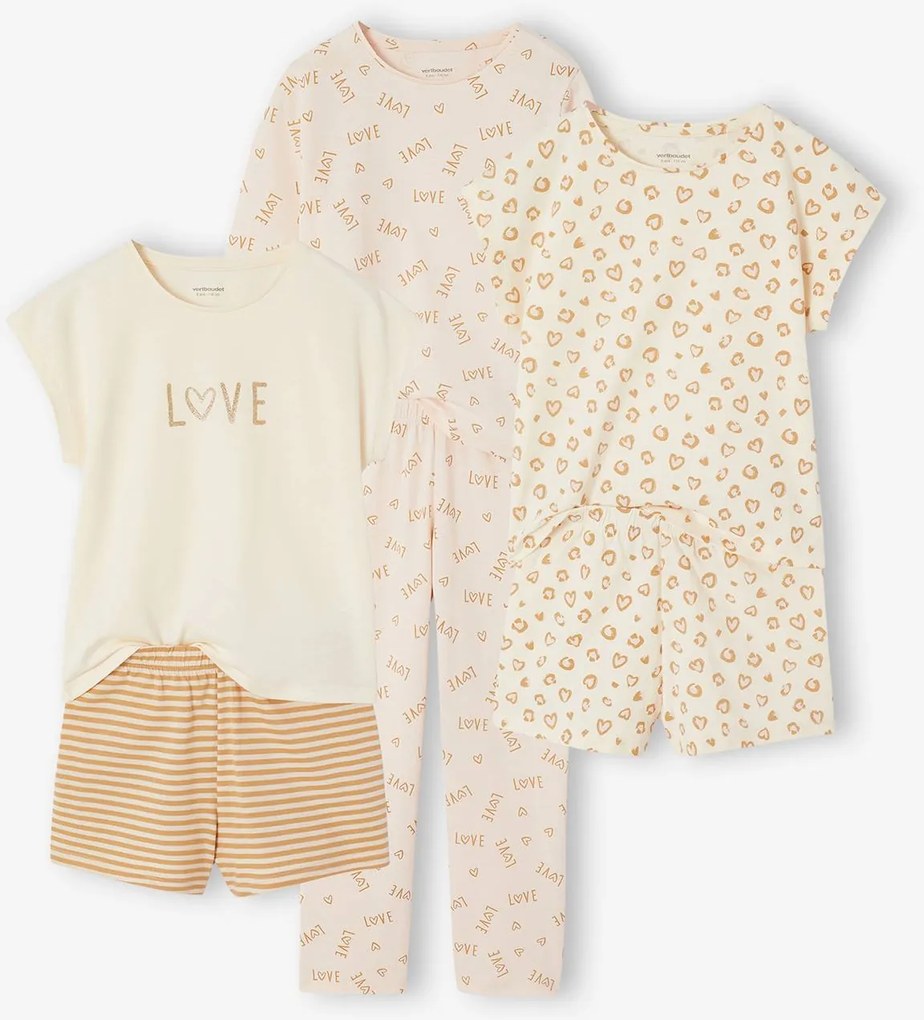 Lote de 3 pijamas leopardo, para menina cru
