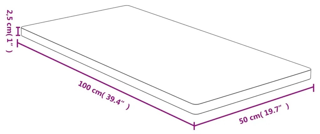 Tampo de mesa 50x100x2,5 cm bambu