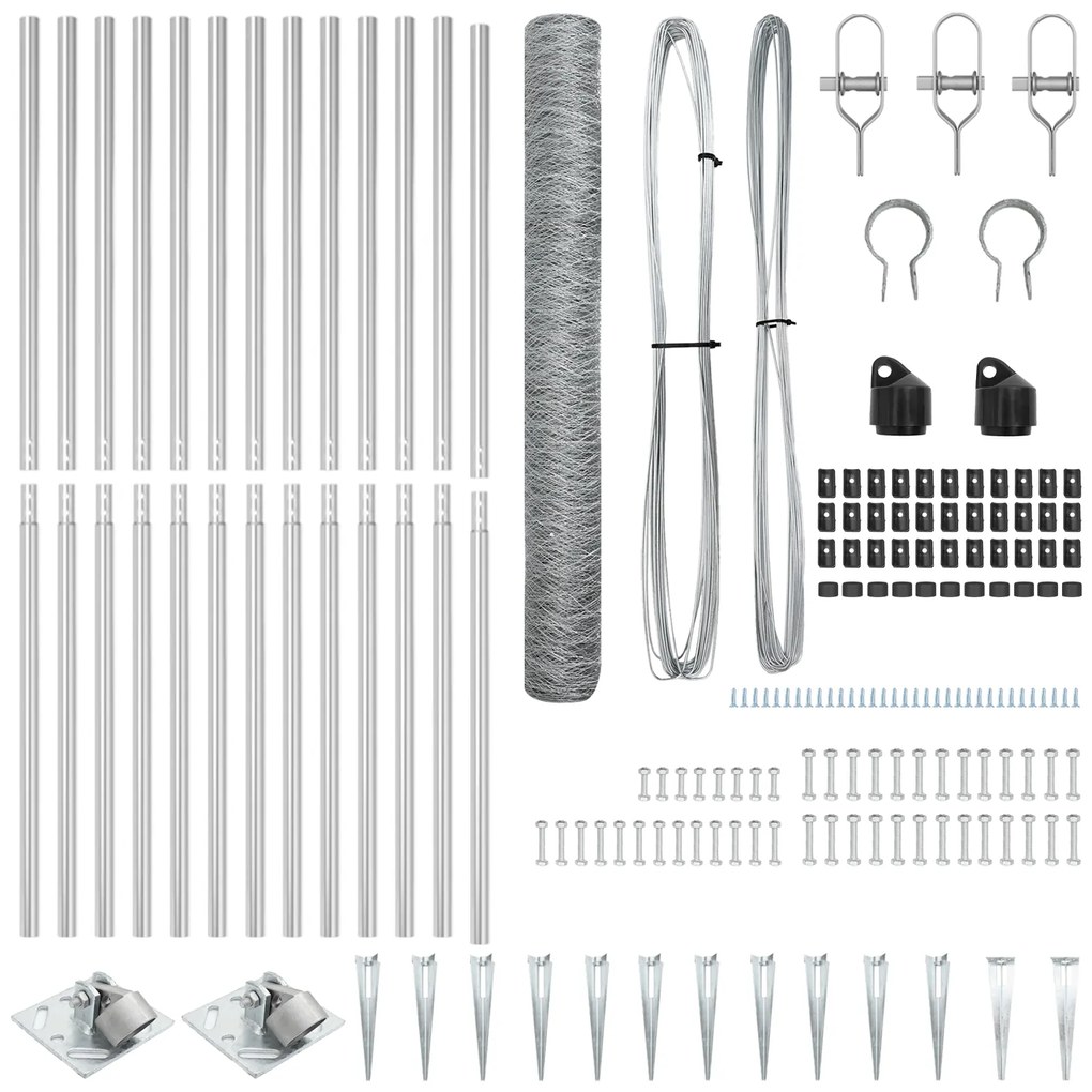 Conjunto de Cercas Conjunto de 2 Aço galvanizado