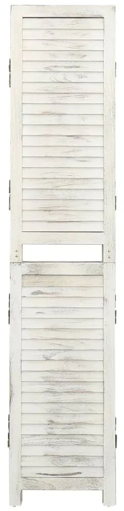 Biombo com 4 painéis 140x165 cm madeira branco antigo
