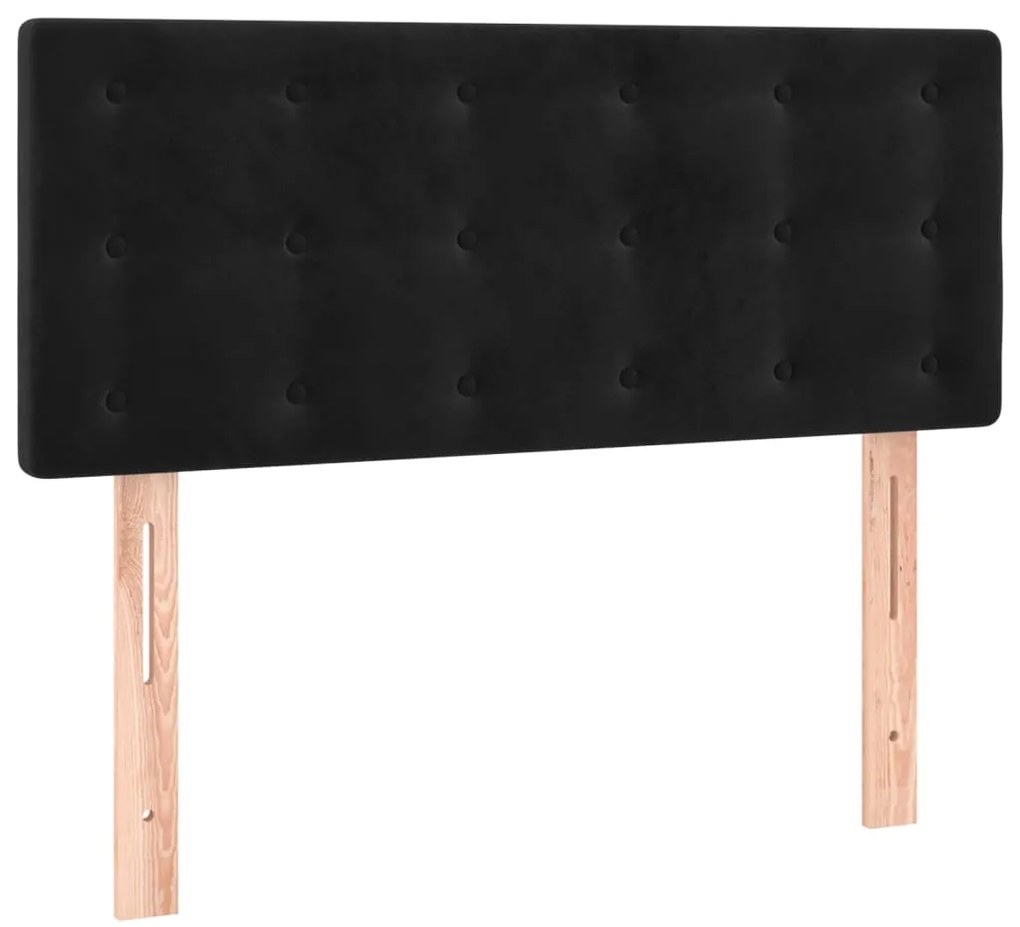 Cama com molas/colchão 80x200 cm veludo preto