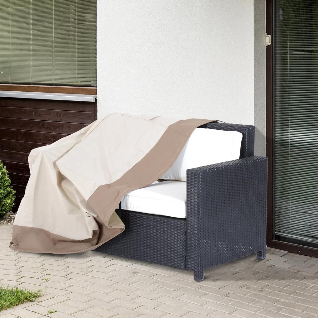 Outsunny Capa protetora para banco 2-3 cobertura de móveis quadrados Proteção de jardim impermeável 152x87x59 / 79cm tecido 600D Oxford