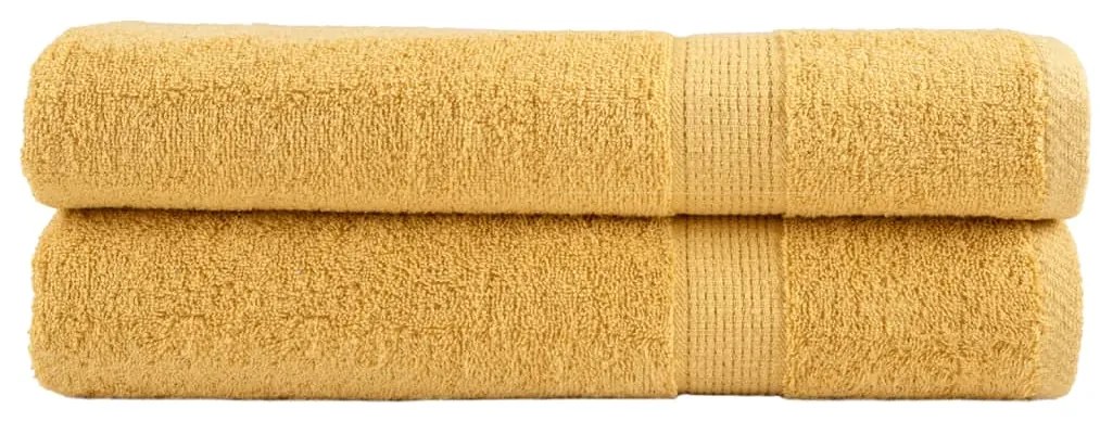 Toalhas premium SOLUND 2 pcs 100x200 cm 600 gsm dourado