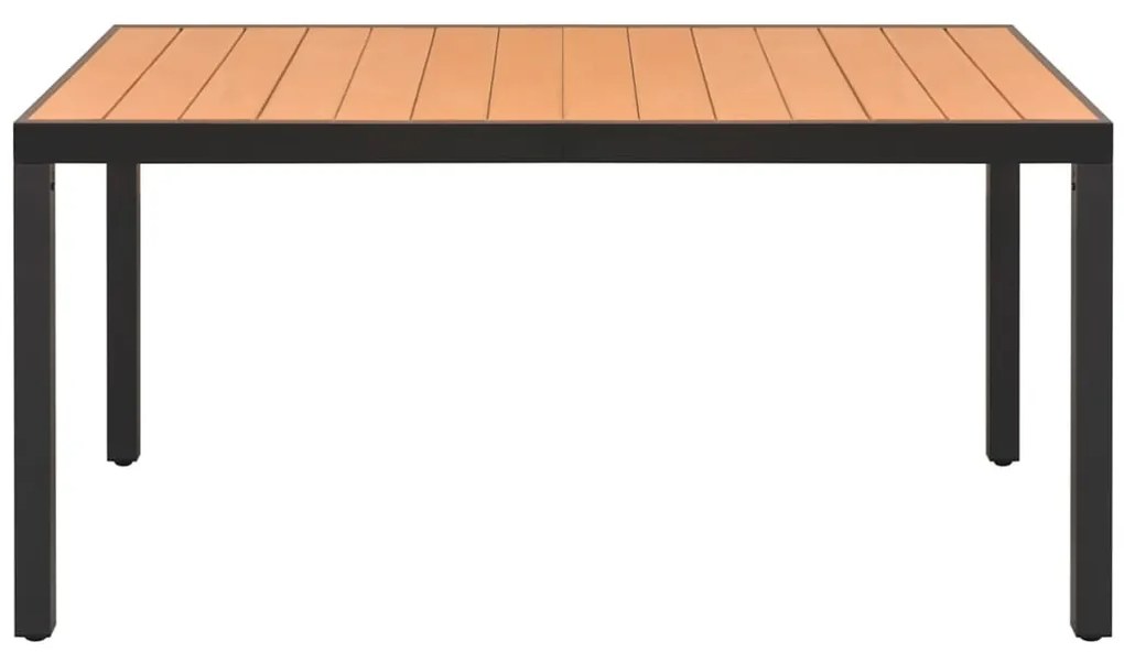 Mesa de jardim em alumínio e WPC 150x90x74 cm castanho