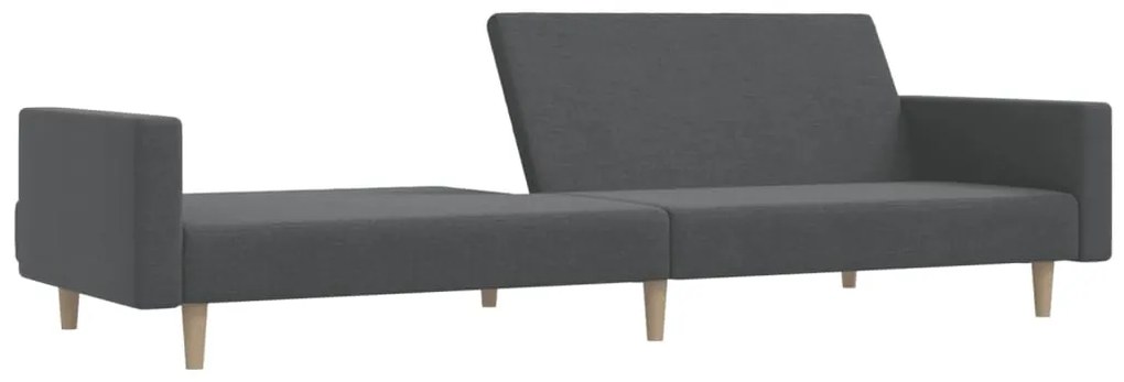 Sofá-cama de 2 lugares tecido cinzento-claro