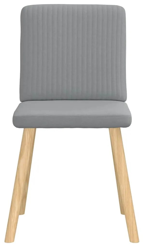 Cadeiras de jantar 4 pcs tecido cinzento-claro