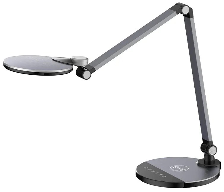 Candeeiro de Escritorio Q-Connect Secretária Profissional Alumínio 9w 120 LED Carregador Movel Cor Preto