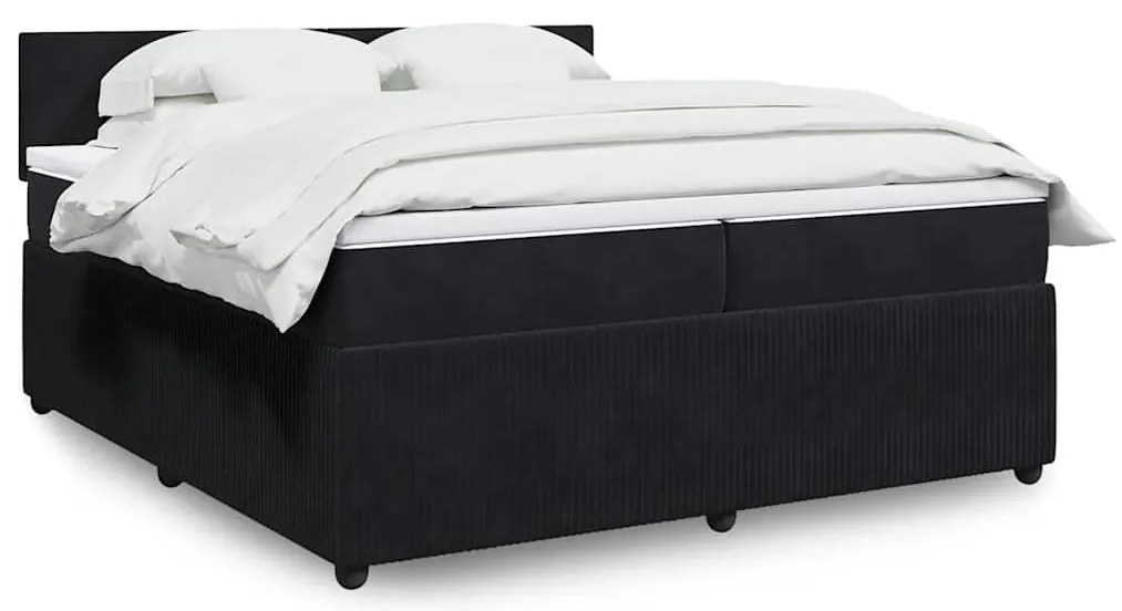 vidaXL Cama com molas/colchão 200x200 cm veludo preto