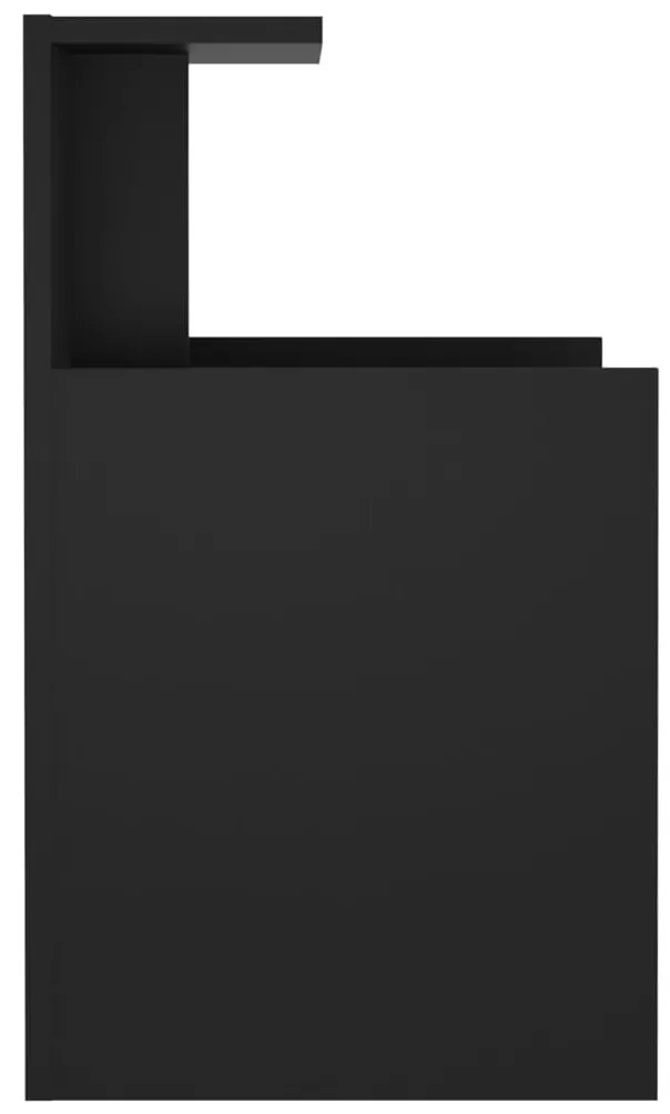 Mesa de cabeceira 40x35x60 cm derivados de madeira preto