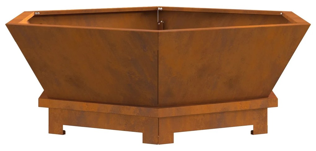 Fogueira Hexagonal vidaXL 75x75x28 cm em Aço Envelhecido