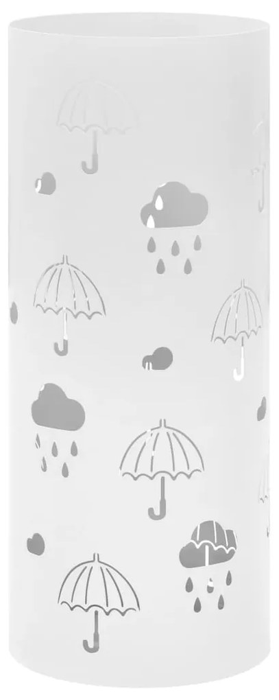 246805 vidaXL Suporte para guarda-chuvas em aço branco