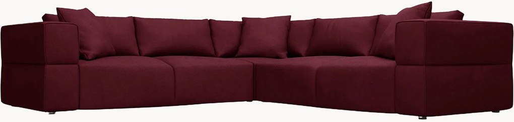 Sofá de canto reversível em chenille Esther (5 lugares)