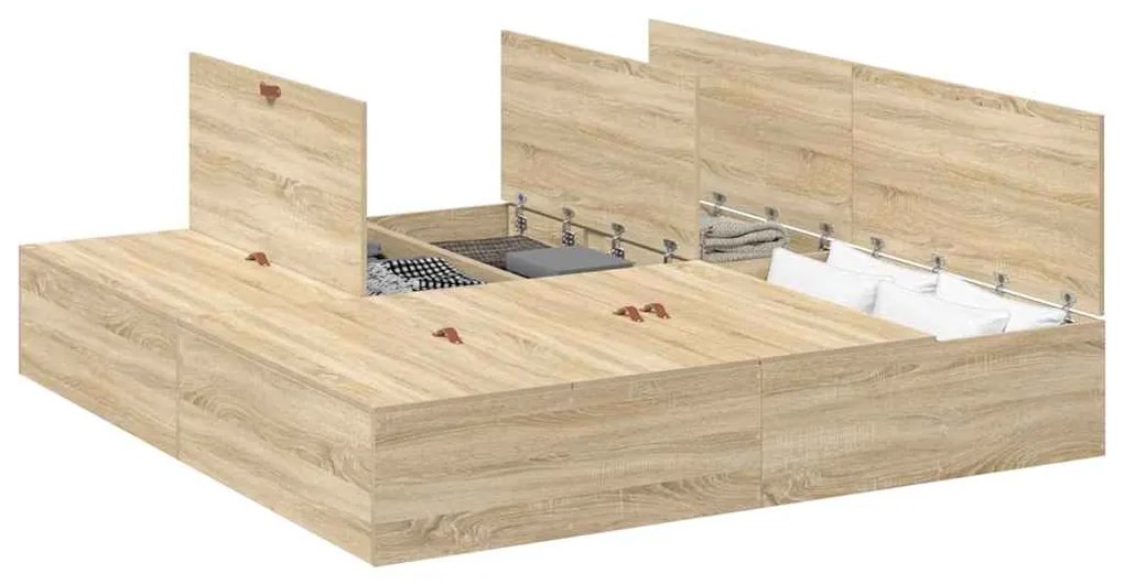 Estrado de Cama em Carvalho Sonoma 200x200 cm