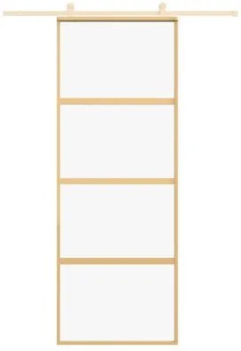 Porta deslizante 76x205 cm vidro ESG/alumínio dourado