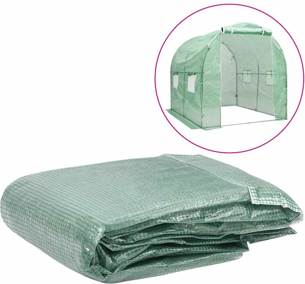 vidaXL Cobertura de substituição p/ estufas 4 m² 200x200x200 cm verde