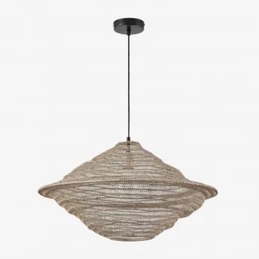 Lâmpada De Teto Suspensa Ø65 Cm Em Ferro Zulma Beige Creme - Sklum