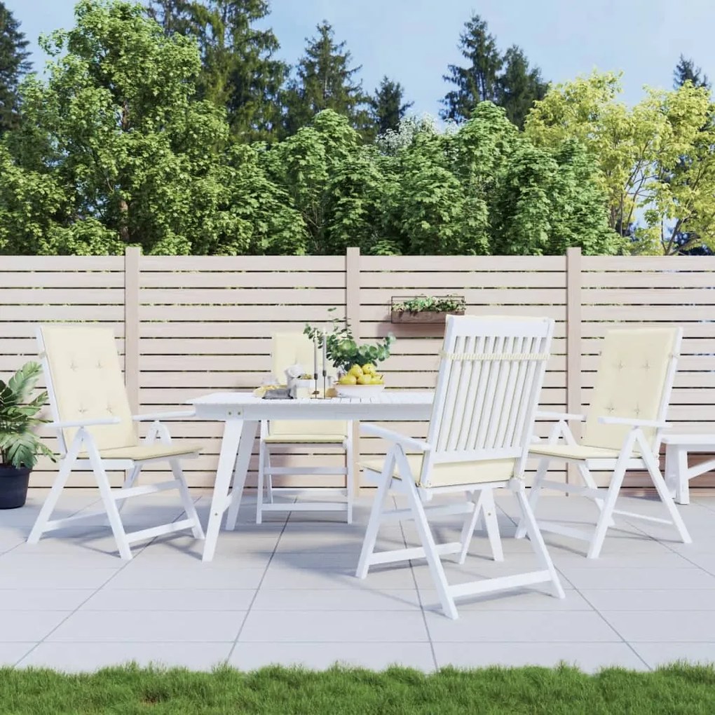 vidaXL Almofadões para cadeiras altas de jardim 4 pcs tecido creme
