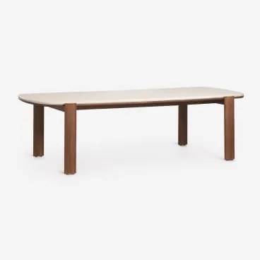 Mesa De Jardim Retangular 260x115 Cm Em Madeira De Acácia Vetra Tapioca Bege - Castanho-acácia Escuro - Sklum