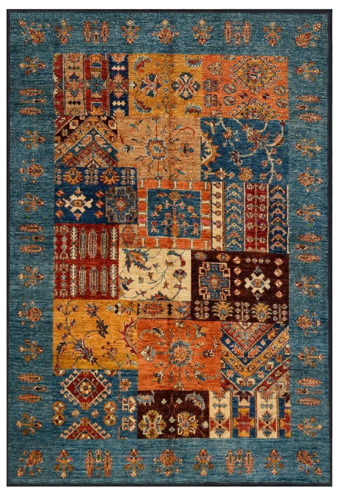 Tapete Eexfab445-Klm – Camel, Laranja, Vermelho Telha, Azul – 80x150 c