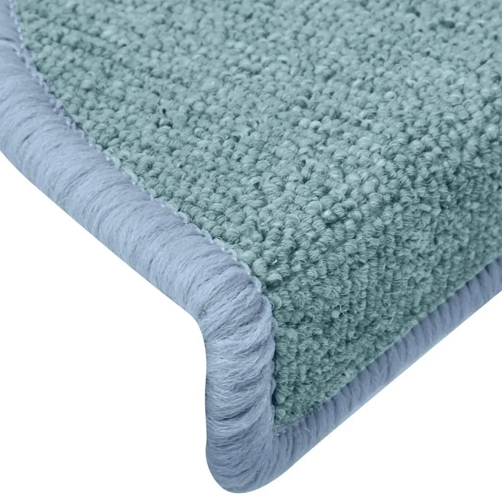 Tapete/carpete para degraus 15 pcs 65x24x4 cm azul