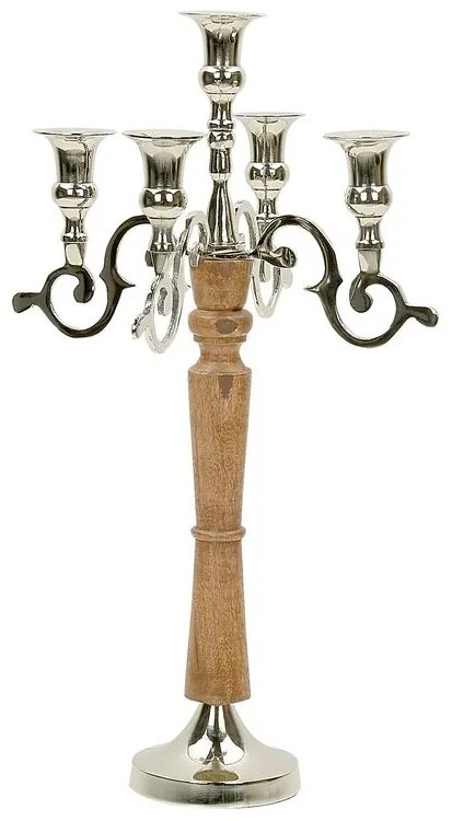 Candelabro em metal prateado 53 cm SOHAG Beliani