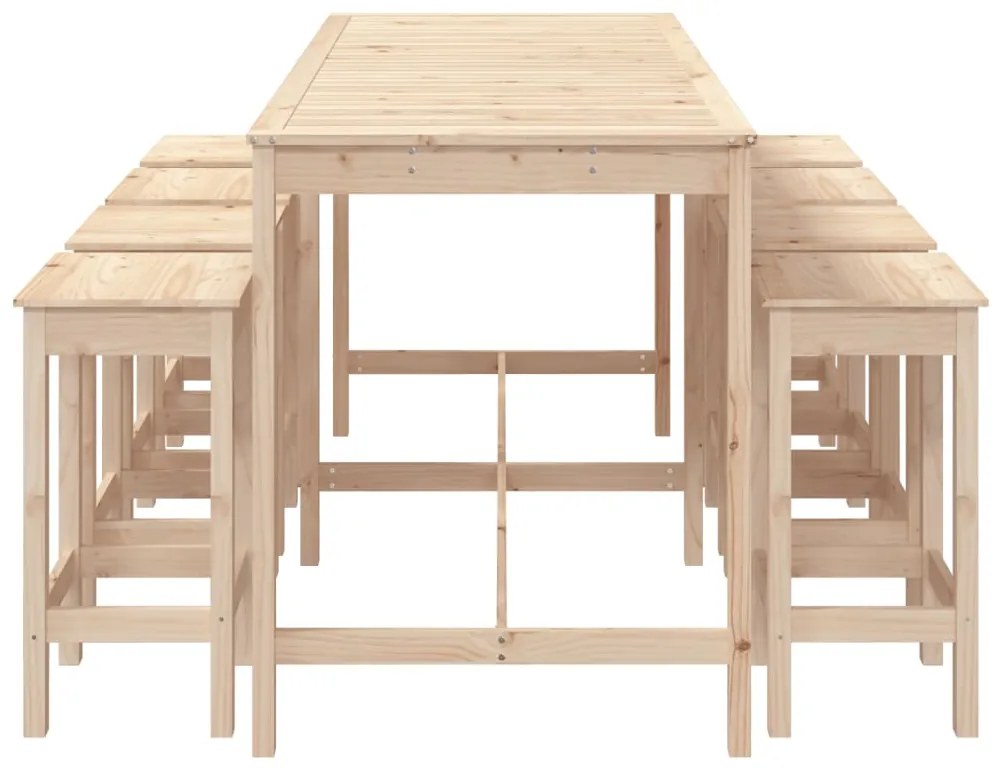 9 pcs conjunto de bar para jardim pinho maciço