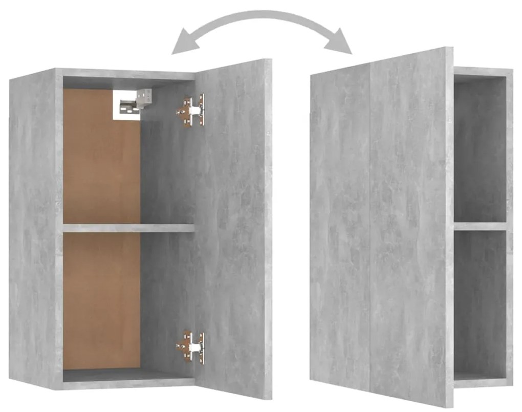 4 pcs conjunto de móveis de TV contraplacado cinzento cimento