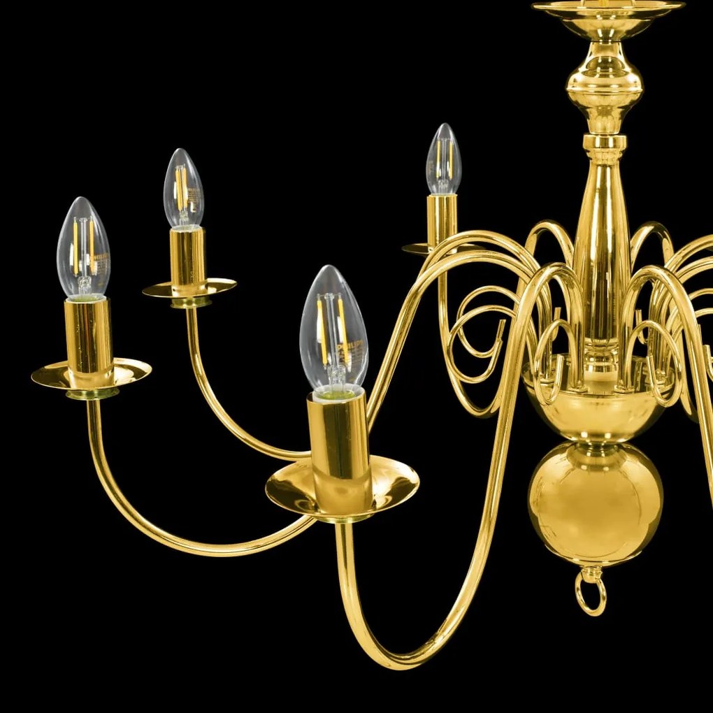 Lustre de 8 lâmpadas E14 dourado